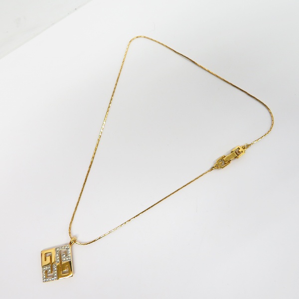 実際に弊社で買取させて頂いたGIVENCHY/ジバンシイ Gロゴ ラインストーン ネックレスの画像 4枚目
