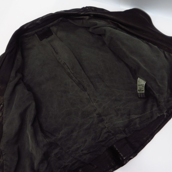 実際に弊社で買取させて頂いたBACKLASH/バックラッシュ ジャパンカーフ ダブルライダースジャケット 1368-02/Sの画像 2枚目