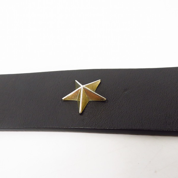 実際に弊社で買取させて頂いたGIVENCHY/ジバンシイ スター/星 スタッズ レザーベルト ブラック/黒の画像 5枚目
