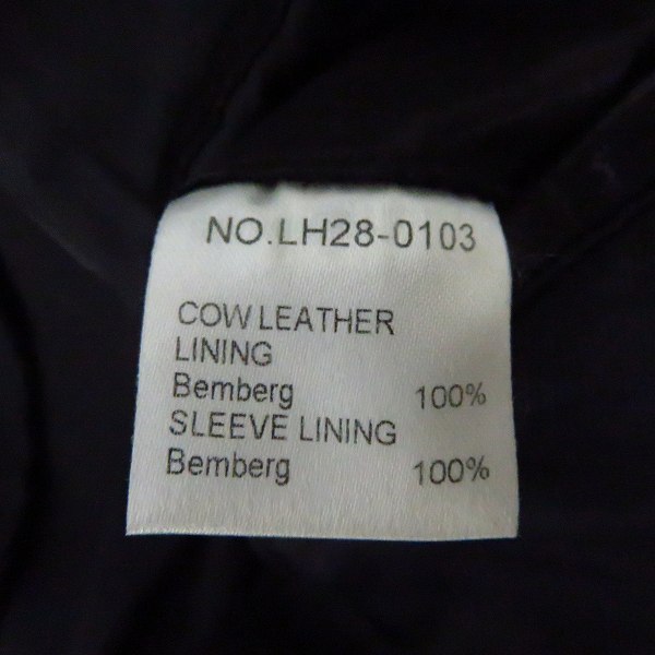実際に弊社で買取させて頂いたLITHIUM HOMME/リチウムオム  レザー シングル ライダースジャケット LH28-0103/46の画像 3枚目