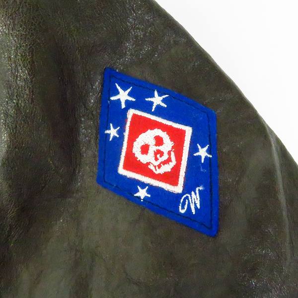 WTAPS/ダブルタップス NUTS A-2 レザーブルゾン バックペイント GWNUD