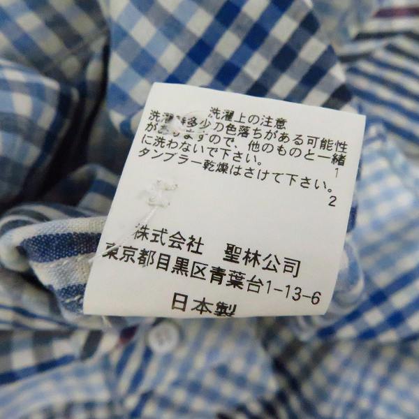 実際に弊社で買取させて頂いたBLUE BLUE/ブルーブルー INDIGO DYE チェック柄長袖シャツ 2の画像 3枚目