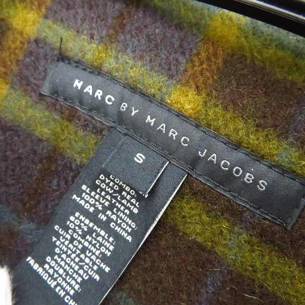 実際に弊社で買取させて頂いたMARC BY MARC JACOBS/マークバイマークジェイコブス 袖レザーダッフルコート M4001659/Ｓの画像 2枚目