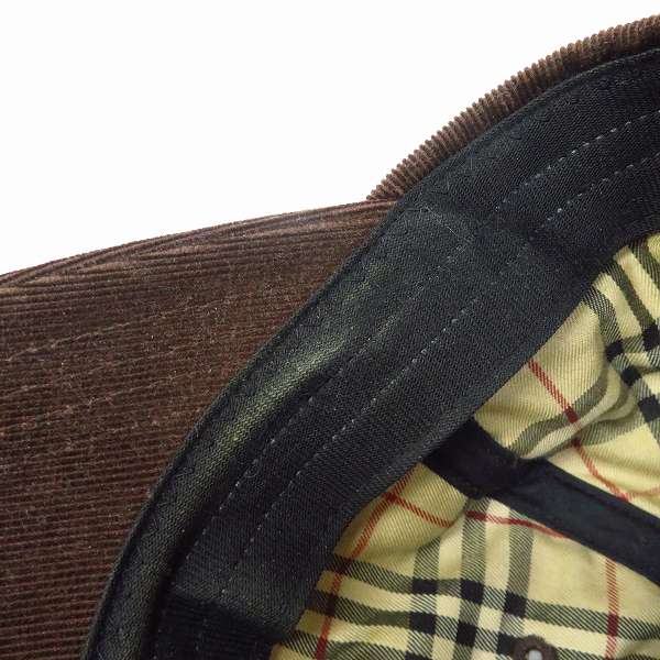 実際に弊社で買取させて頂いたBURBERRY LONDON/バーバリー ロゴ 刺繍  コーデュロイ キャップの画像 6枚目