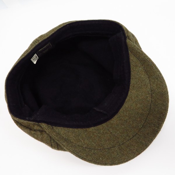 実際に弊社で買取させて頂いたSUGARCANE/シュガーケーン  アップルジャックキャップ ウールメルトン オリーブ SC01642の画像 3枚目