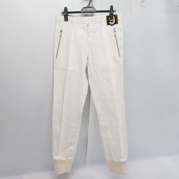 実際に弊社で買取させて頂いた【未使用】DRIES VAN NOTEN/ドリスヴァンノッテン ワッペン 9 ホワイトリブパンツ/46