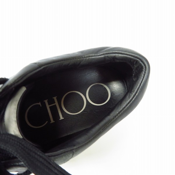 実際に弊社で買取させて頂いたJIMMY CHOO/ジミーチュウ レザーローカットスニーカー ブラック/40の画像 4枚目