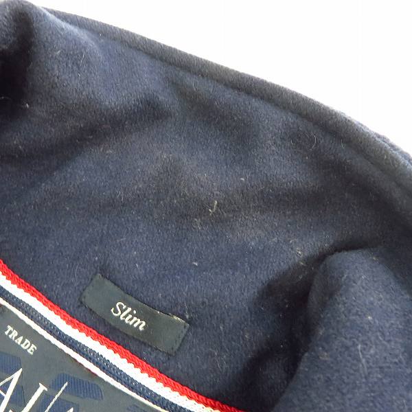 実際に弊社で買取させて頂いたARMANI JEANS/アルマーニジーンズ SLIM/スリム 袖ワッペン ウールPコート Sの画像 7枚目