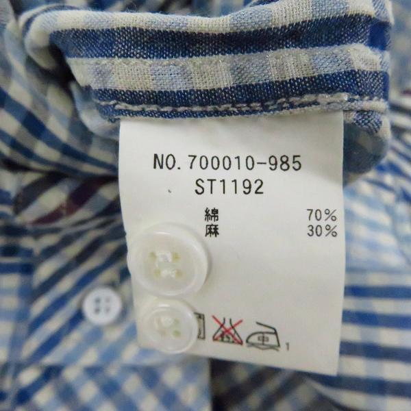実際に弊社で買取させて頂いたBLUE BLUE/ブルーブルー INDIGO DYE チェック柄長袖シャツ 2の画像 2枚目