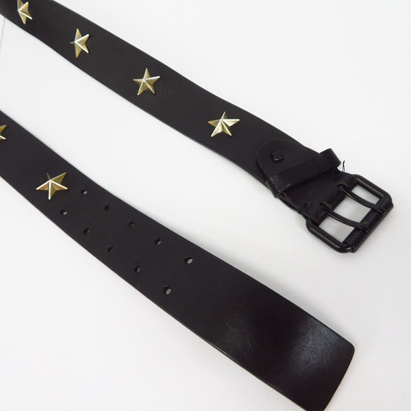実際に弊社で買取させて頂いたGIVENCHY/ジバンシイ スター/星 スタッズ レザーベルト ブラック/黒の画像 2枚目