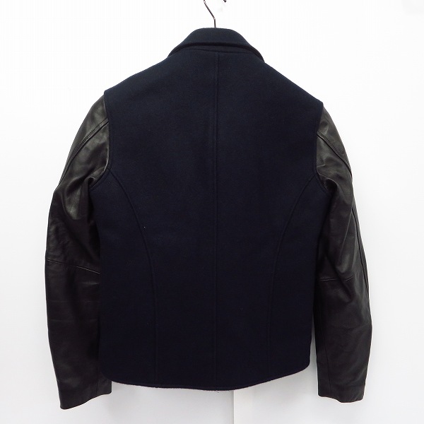 実際に弊社で買取させて頂いたEDIFICE/エディフィス レザー切替 メルトン ライダースジャケット/46の画像 1枚目