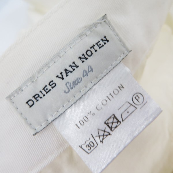 実際に弊社で買取させて頂いたDRIES VAN NOTEN/ドリスヴァンノッテン スリムコットンパンツ ホワイト/44の画像 3枚目