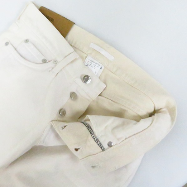 実際に弊社で買取させて頂いたHELMUT LANG/ヘルムートラング MASC LO DRAINPIPE JEANS ホワイトデニムパンツ I07DM206/W28の画像 2枚目