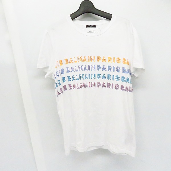 実際に弊社で買取させて頂いたBALMAIN/バルマン 20SS ロゴプリントTシャツ/L