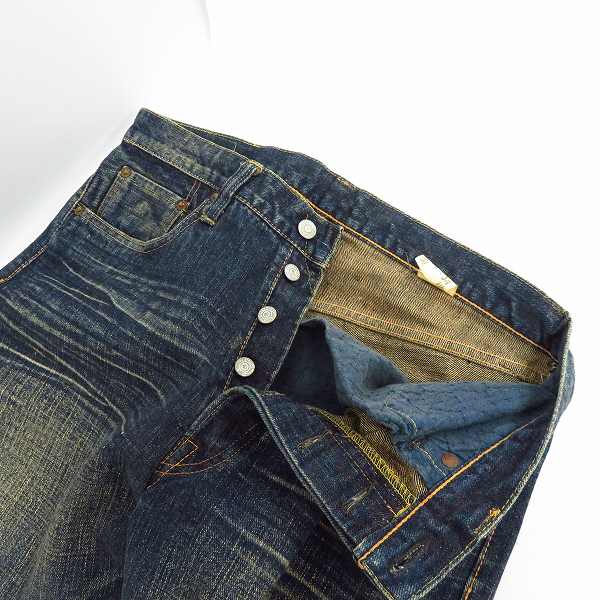 実際に弊社で買取させて頂いたSUGAR CANE/シュガーケーン ユーズド加工砂糖黍デニムレギュラーストレートジーンズ/W33L34の画像 5枚目