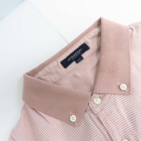 実際に弊社で買取させて頂いたBURBERRY LONDON/バーバリーロンドン ロゴ刺繍 ボーダーポロシャツ LLの画像 5枚目