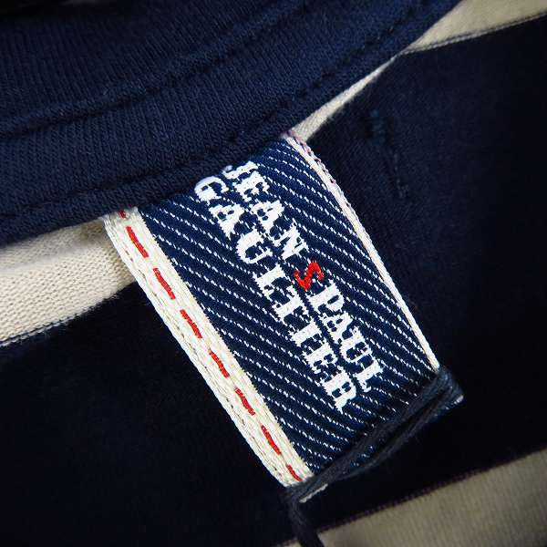 実際に弊社で買取させて頂いたJEAN PAUL GAULTIER/ジャンポールゴルチェ 胸ロゴ クルーネック ボーダー Tシャツ/カットソー Mの画像 2枚目