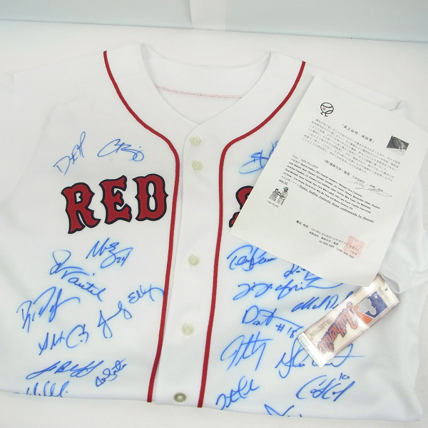実際に弊社で買取させて頂いた【証明書付き】流体力学 旭堂 MLB Boston Red Sox/レッドソックス オーセンティック ホーム サイン入り ユニフォームの画像 8枚目