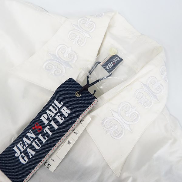 実際に弊社で買取させて頂いたJEAN PAUL GAULTIER/ジャンポールゴルチェ 刺繡 ビッグカラー 長袖 ドレスシャツ Mの画像 5枚目