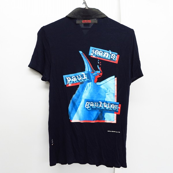 実際に弊社で買取させて頂いたJEAN PAUL GAULTIER/ジャンポールゴルチェ バックプリント ポロシャツ 50の画像 1枚目
