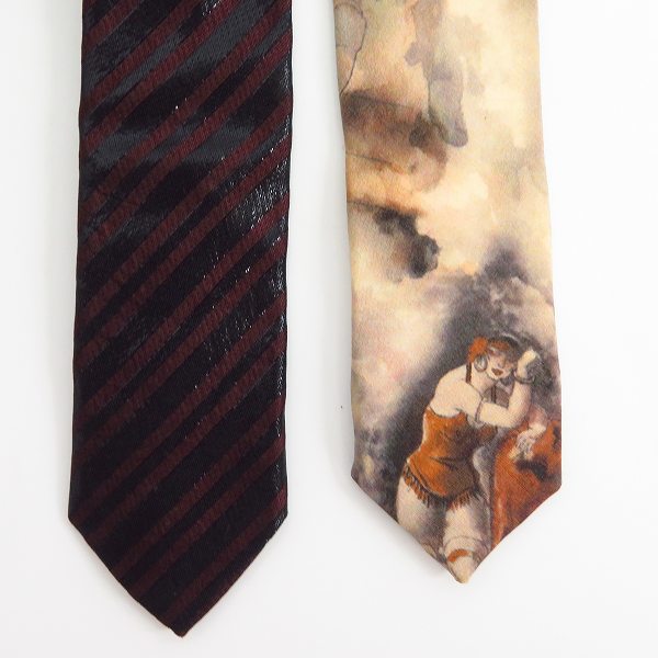 実際に弊社で買取させて頂いたJEAN PAUL GAULTIER/ジャンポールゴルチェ 絵画プリント ネクタイ 等 2点セットの画像 3枚目