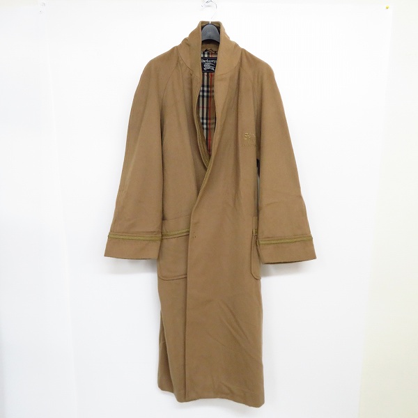 実際に弊社で買取させて頂いたBurberrys/バーバリーズ 裏地チェック柄/ロゴ刺繍 ウール/カシミア混 コート LL