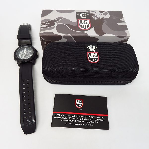 実際に弊社で買取させて頂いたA BATHING APE×Stussy×Luminox/アベイシングエイプ×ステューシー×ルミノックス コラボ 腕時計【動作未確認】の画像 7枚目