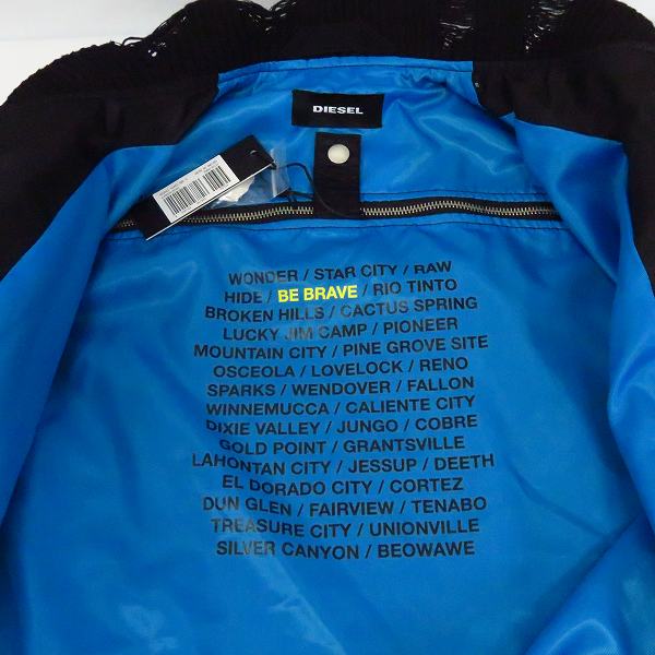 実際に弊社で買取させて頂いたDIESEL/ディーゼル MA-1 ボンバージャケット ユーズド/ダメージ加工/Sの画像 8枚目