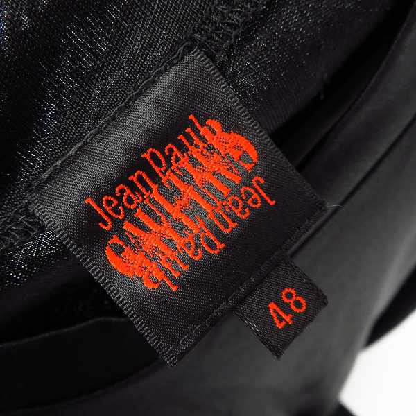 実際に弊社で買取させて頂いたJEAN PAUL GAULTIER/ジャンポールゴルチェ 背面刺繍 ジャージー 長袖 カットソー ブラック 48の画像 3枚目