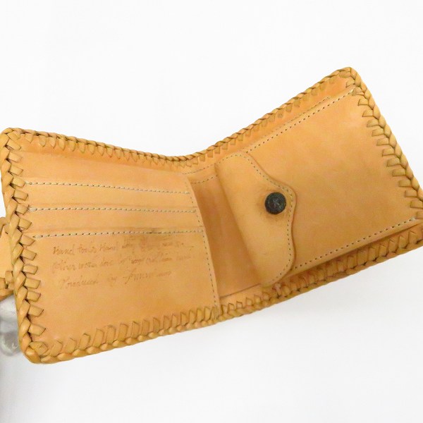 実際に弊社で買取させて頂いたFUNNY/ファニー カービングレザー 2つ折り財布の画像 3枚目