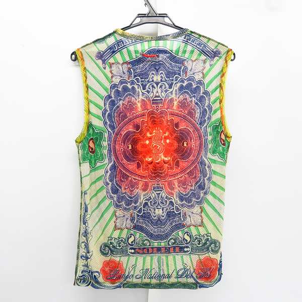 実際に弊社で買取させて頂いたJEAN PAUL GAULTIER SOLEIL/ジャンポールゴルチェソレイユ パワーネット 総柄 タンクトップ カットソー Sの画像 1枚目