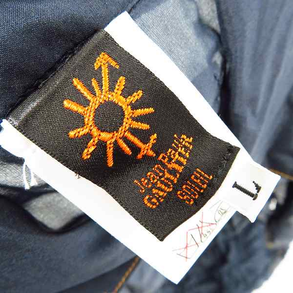 実際に弊社で買取させて頂いたJEAN PAUL GAULTIER SOLEIL/ジャンポールゴルチェ ソレイユ シルク 半袖シャツ ネイビー/Lの画像 2枚目