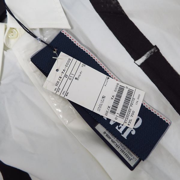 実際に弊社で買取させて頂いたJEAN PAUL GAULTIER/ジャンポールゴルチェ フロント/バック フェイクプリント 長袖 ブラウス Sの画像 6枚目