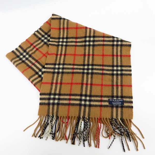 実際に弊社で買取させて頂いたBURBERRY LONDON/バーバリーロンドン カシミア100% イングランド製 チェック柄 マフラーの画像 1枚目
