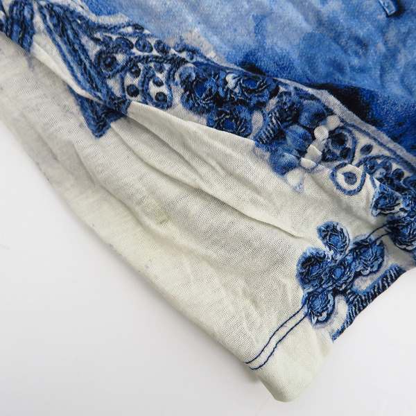 実際に弊社で買取させて頂いたJEAN PAUL GAULTIER HOMME/ジャンポールゴルチェオム 総柄 半袖 Tシャツ カットソー ホワイト×ブルー 48の画像 4枚目