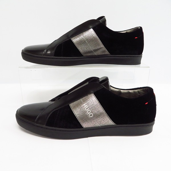 実際に弊社で買取させて頂いたHUGO BOSS/ヒューゴボス レザー×ベロア レザースニーカー /42の画像 3枚目