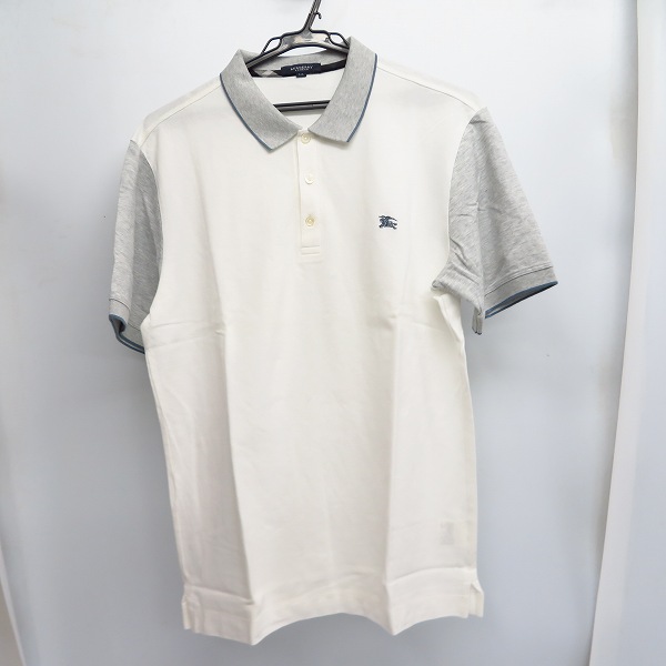 実際に弊社で買取させて頂いたBURBERRY LONDON/バーバリーロンドン ロゴ刺繍 ポロシャツ ホワイト LL