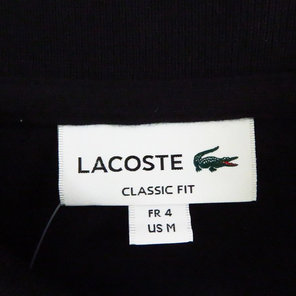 実際に弊社で買取させて頂いた【未使用】LACOSTE/ラコステ クラシックフィット ポロシャツ ブラック  US Mの画像 2枚目