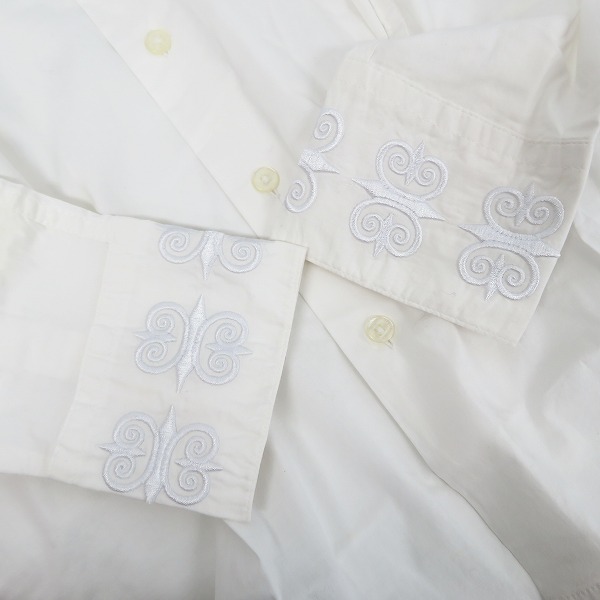 実際に弊社で買取させて頂いたJEAN PAUL GAULTIER/ジャンポールゴルチェ 刺繡 ビッグカラー 長袖 ドレスシャツ Mの画像 6枚目