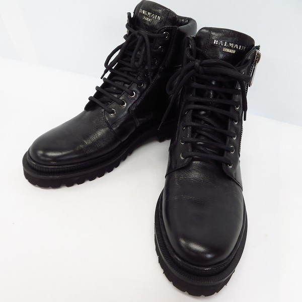 実際に弊社で買取させて頂いたBALMAIN/バルマン エンボスロゴ ジップ ブーツ 42　