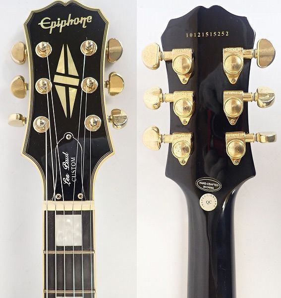実際に弊社で買取させて頂いた★【難あり】Epiphone/エピフォン Les Paul Custom/レスポールカスタム ハードケース付の画像 2枚目