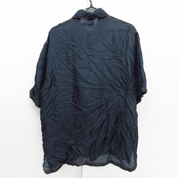実際に弊社で買取させて頂いたJEAN PAUL GAULTIER SOLEIL/ジャンポールゴルチェ ソレイユ シルク 半袖シャツ ネイビー/Lの画像 1枚目