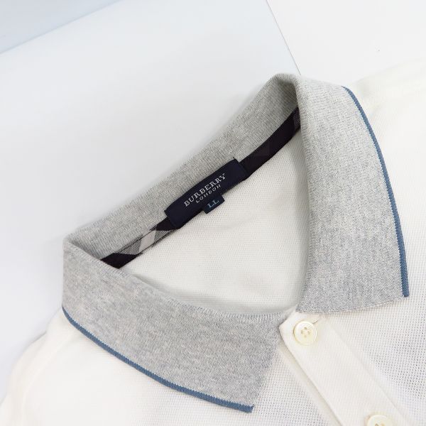 実際に弊社で買取させて頂いたBURBERRY LONDON/バーバリーロンドン ロゴ刺繍 ポロシャツ ホワイト LLの画像 5枚目