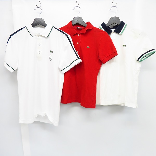 実際に弊社で買取させて頂いたLACOSTE/ラコステ ワンポイントロゴ ポロシャツ 半袖/トップス カットソー 6点セット XS/1/2/40の画像 1枚目