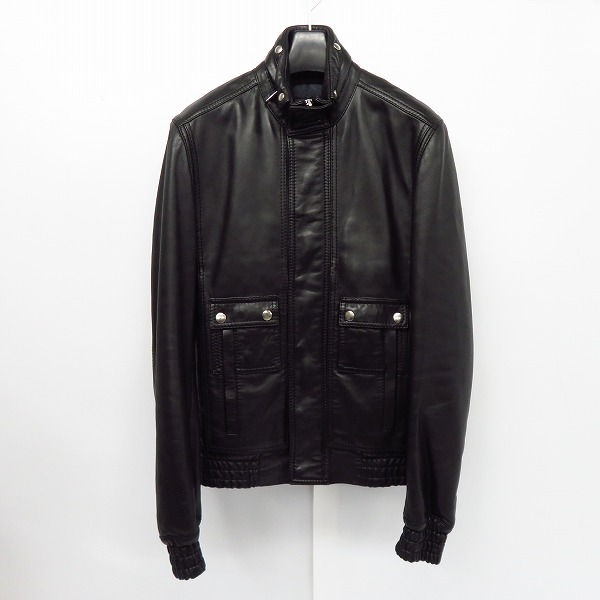 実際に弊社で買取させて頂いた【JPタグ】Dior HOMME/ディオールオム 08AW ラムレザー シングルライダージャケット 8H3540980003/46