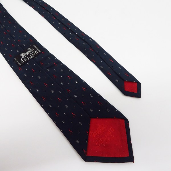 実際に弊社で買取させて頂いたCELINE/セリーヌ ロゴ総柄 シルクネクタイの画像 3枚目