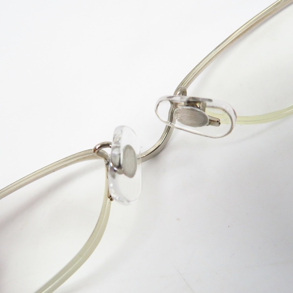 実際に弊社で買取させて頂いた999.9/フォーナインズ メタル ハーフリム アイウェア/メガネフレーム S-207T 度入りの画像 3枚目