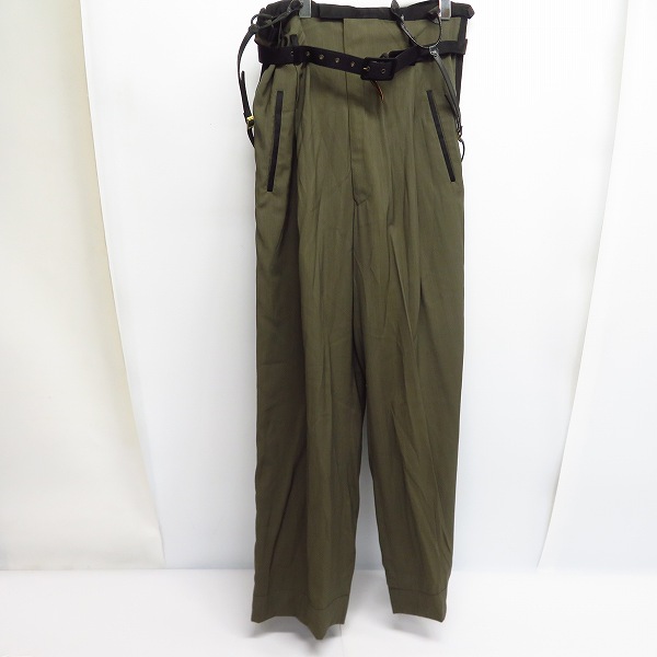 実際に弊社で買取させて頂いたJEAN PAUL GAULTIER HOMME/ジャンポールゴルチェオム レザーサスペンダー装飾 イージーパンツ 48