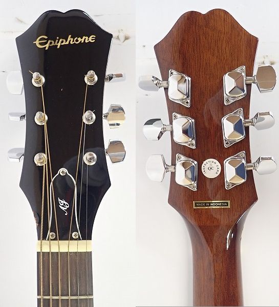 実際に弊社で買取させて頂いた★Epiphone/エピフォン AJ-100CE/N エレアコ/アコースティックギター/アコギ ソフトケース付の画像 2枚目