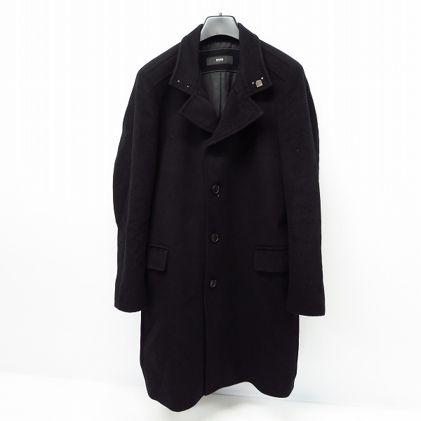 実際に弊社で買取させて頂いたHUGO BOSS/ヒューゴボス カシミア/ウール チェスターコート ブラック/US36R